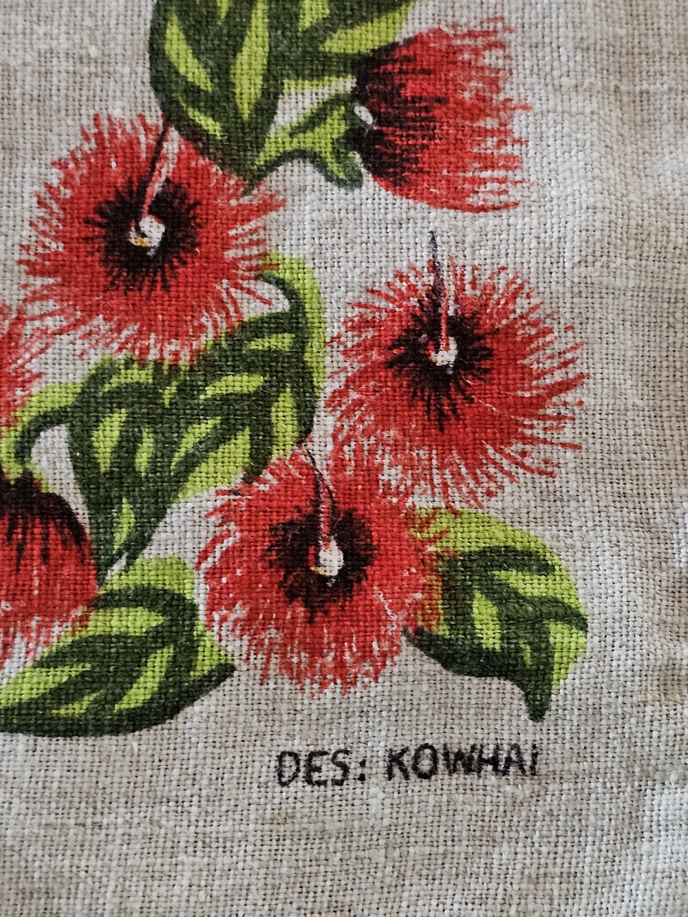Vintage New Zealand Souvenir Linen Tablecloth – Native Birds & Flora Art - Picture 5 of 9